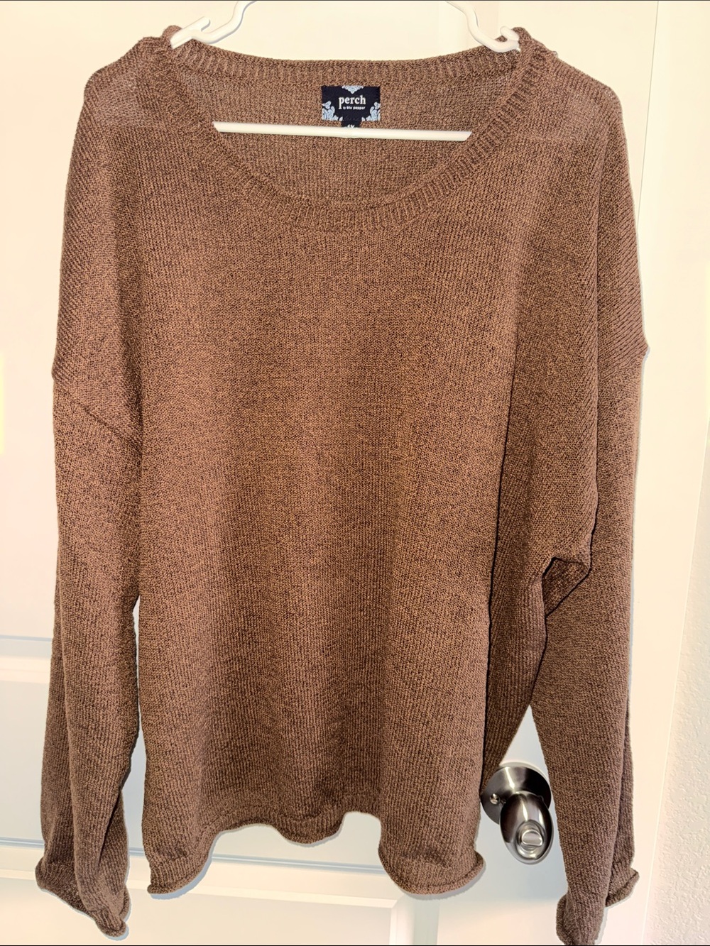 Perch Relaxed Scoop Neck Sweater in Brown